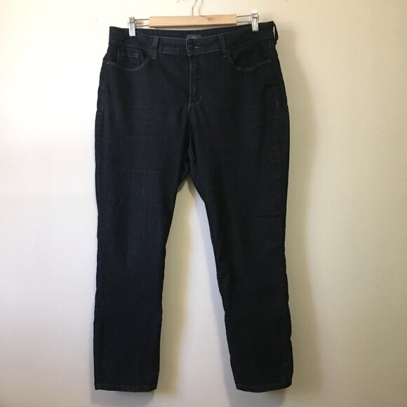 NYDJ Jeans Dark Blue Ankle Jeans With Ankle Zippers - Picture 1 of 10